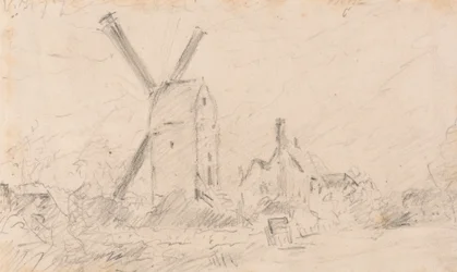 Paysage avec moulin à vent